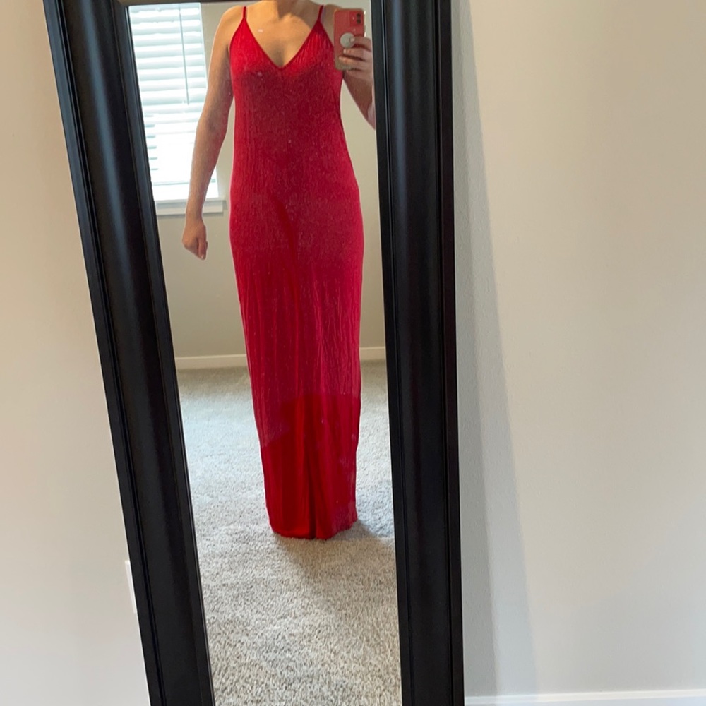 Comfy, stretch maxi dress! Great for taller women!